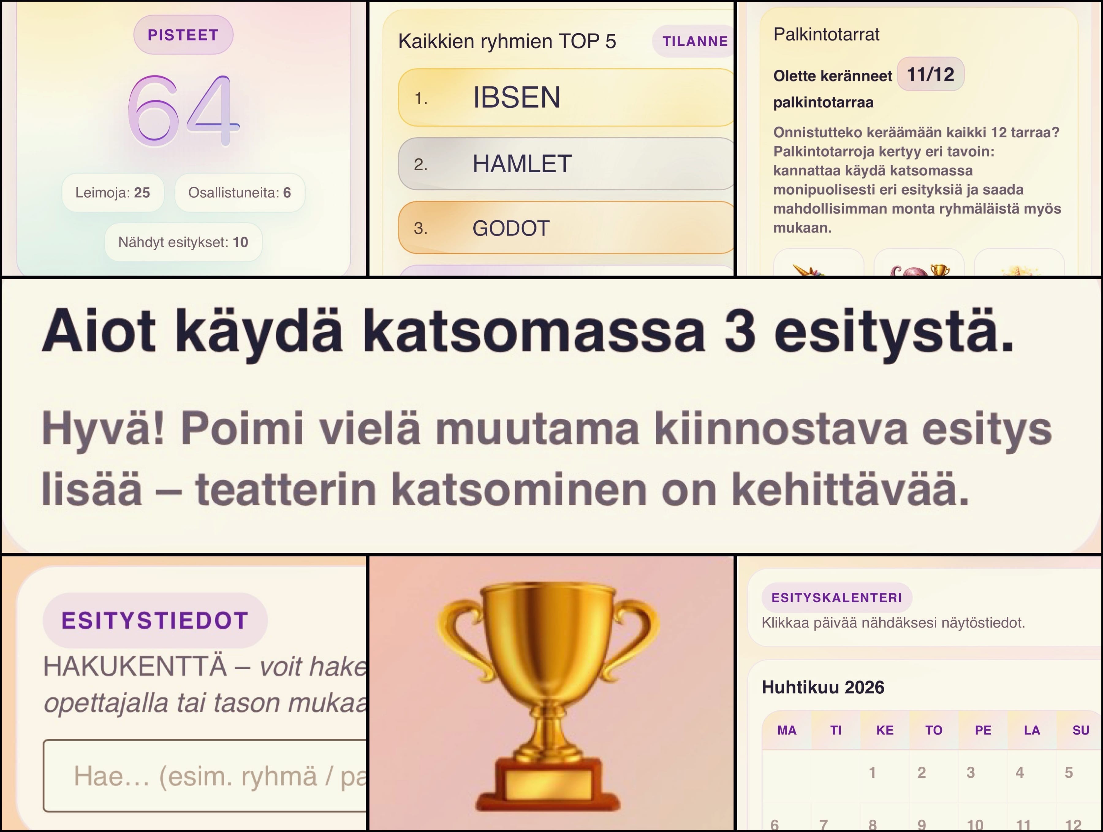 Festaripassin aloitusnäkymä
